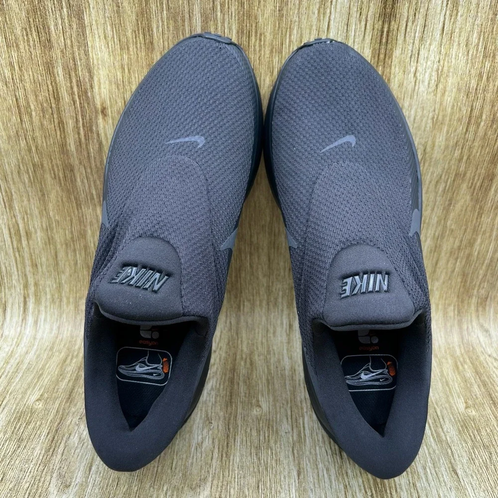 Nike Revolution 8 EasyOn Men's Size 10.5 Black Slip On Running Shoes HQ2414-003
